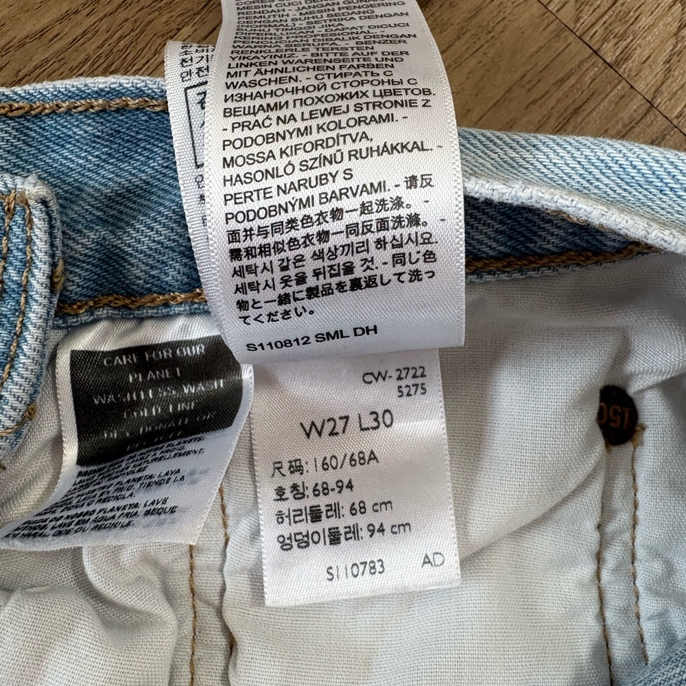Levi's Sky Blue Straight Leg Jeans - Picture 3 of 10